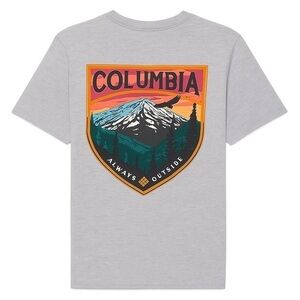 Columbia Medium Always Outside Graphic T-Shirt | Mountain Sunset Tee Gray